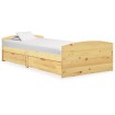 Estructura de cama con 2 cajones madera maciza pino 90x200 cm