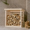 Leñero de madera maciza de pino 108x73x108 cm