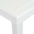 Mesa de jardín plástico aspecto de ratán blanco 150x90x72