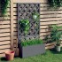 Jardinera con enrejado gris WPC 65x33x135