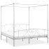 Estructura de cama con dosel metal blanco 200x200