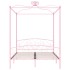 Estructura de cama con dosel metal rosa 180x200