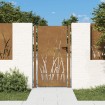 Puerta de jardín acero corten diseño hierba 105x180 cm