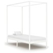 Estructura cama con dosel madera maciza pino blanco 100x200 cm