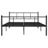 Estructura de cama de metal negro 120x200