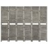 Biombo de 6 paneles de madera maciza gris 214x166