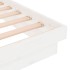 Estructura de cama doble pequeña madera maciza blanca