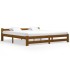 Estructura de cama madera maciza pino marrón miel 200x200