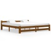 Estructura de cama madera maciza pino marrón miel 200x200 cm