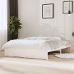 Estructura de cama de madera maciza blanca 140x190 cm