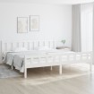 Estructura de cama de madera maciza blanca 160x200 cm