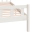 Estructura de cama de madera maciza blanca 160x200