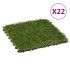 Baldosas de césped artificial 22 uds verde 30x30