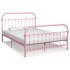 Estructura de cama de metal rosa 160x200