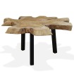 Mesa de centro de madera de teca genuina 80x70x38 cm