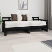 Sofá cama extraíble madera maciza de pino negro 2x(80x200) cm