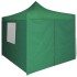 Cenador plegable verde con 4 paredes 3x3