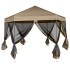 Carpa desmontable hexagonal paredes gris taupe 3,6x3,1m