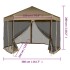 Carpa desmontable hexagonal paredes gris taupe 3,6x3,1m