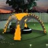 Carpa de fiesta con LED 4 paredes laterales verde 3,6x3,6x2,3