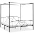 Estructura de cama con dosel metal negro 200x200