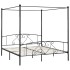 Estructura de cama con dosel metal negro 200x200