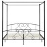 Estructura de cama con dosel metal negro 200x200