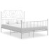 Estructura de cama de metal blanca 140x200