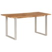 Mesa de comedor de madera maciza de acacia 154x80x76 cm