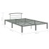 Estructura de cama de metal gris 140x200