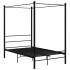 Estructura de cama con dosel metal negro 140x200