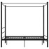 Estructura de cama con dosel metal negro 140x200