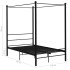 Estructura de cama con dosel metal negro 140x200