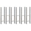 Anclajes de valla 6 uds acero galvanizado plateado 14x6x60 cm