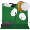 Kit de estudio fotográfico con set de luces, fondo y reflector