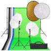 Kit de estudio fotográfico con set de luces, fondo y reflector