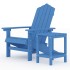 Silla de jardín Adirondack con mesa HDPE azul