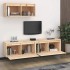 Muebles para TV 3 piezas madera maciza de