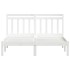 Estructura cama doble pequeña madera maciza blanco 120x190