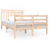 Estructura de cama doble pequeña de madera maciza 120x190