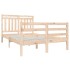 Estructura de cama doble pequeña de madera maciza 120x190