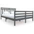 Estructura de cama de madera maciza gris 160x200