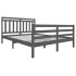 Estructura de cama de madera maciza gris 160x200