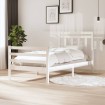 Estructura de cama madera maciza blanca 100x200 cm