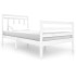 Estructura de cama madera maciza blanca 100x200