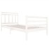 Estructura de cama madera maciza blanca 100x200