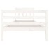 Estructura de cama madera maciza blanca 100x200