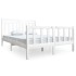 Estructura de cama de madera maciza blanca 140x190