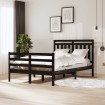 Estructura de cama madera maciza negra 120x200 cm