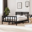 Estructura de cama de madera maciza negro 140x200 cm